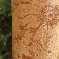 PROVENCE SUNFLOWERS Wood Thermos Insulated Water Bottle
