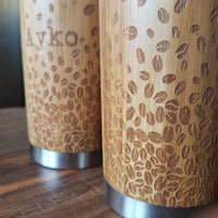 coffee beans wooden tumbler  close up litha creations fance