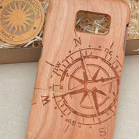 COMPASS Wood Phone Case Nautical