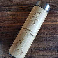 Customized IMAGE or TEXT on ONE SIDE of the Wood Thermos