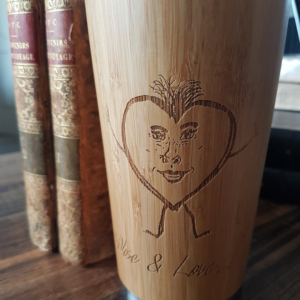 ONE SIDE Custom Engraved Wood Travel Mug Wooden Tumbler