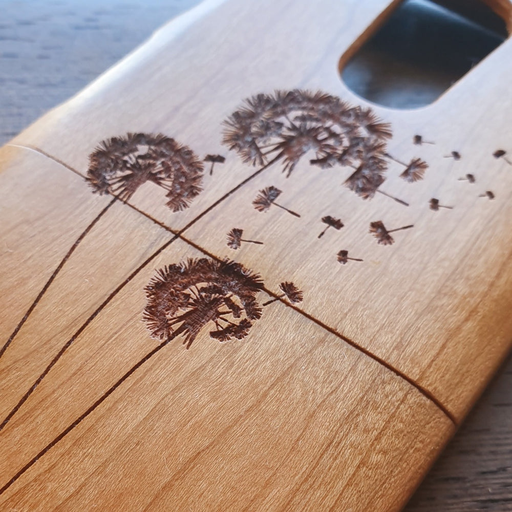 DANDELIONS Wood Phone Case Abstract Floral