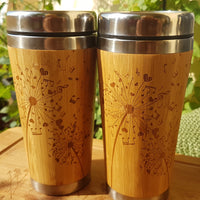 DANDELION NOTES Wood Travel Mug Custom Engraved Tumbler