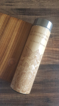 STAR MANDALA Wood Thermos Insulated Water Bottle