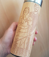 Your PHOTO on the Wood Thermos Vacuum flask