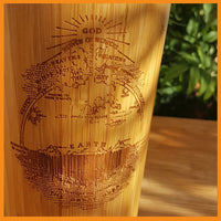 FIRMAMENT Flat Earth Gift Wood Thermos Insulated Water Bottle