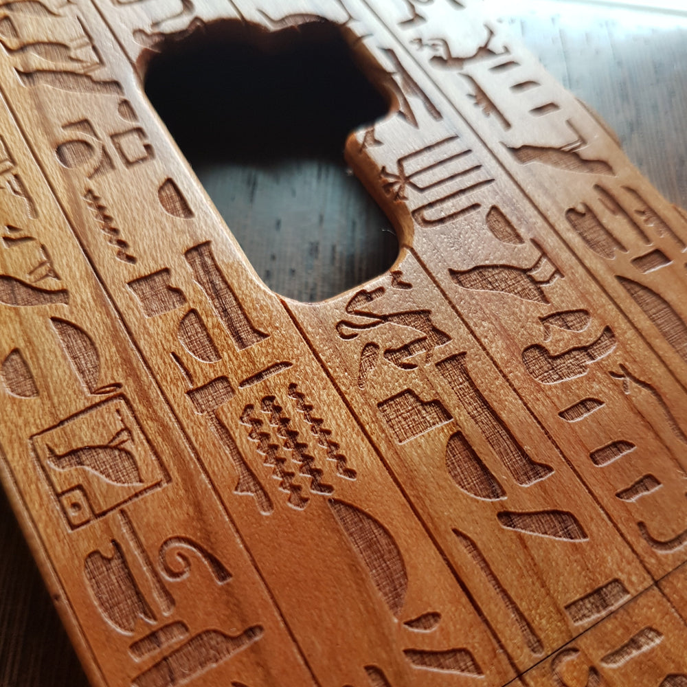 HIEROGLYPHS Wood Phone Case Ancient Symbols