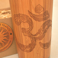 OM Engraved Wood Travel Mug Tumbler - litha-creations-france