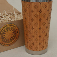 LOUIS LIGHT Wood Travel Mug Engraved Tumbler - litha-creations-france