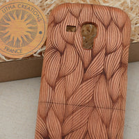 Psychedelic Custom Design BRAID Natural Wood Phone Case - litha-creations-france