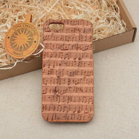 NOTES Wood Phone Case Art Custom Design - litha-creations-france