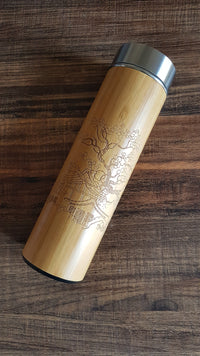 JAPAN Cherry Blossom Wood Thermos Insulated Water Bottle