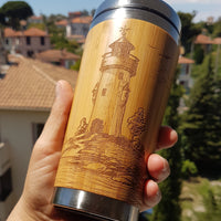 LIGHTHOUSE Wood Travel Mug Custom Engraved Tumbler