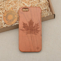 MAPLE Leaf Wood Phone Case Abstract Floral