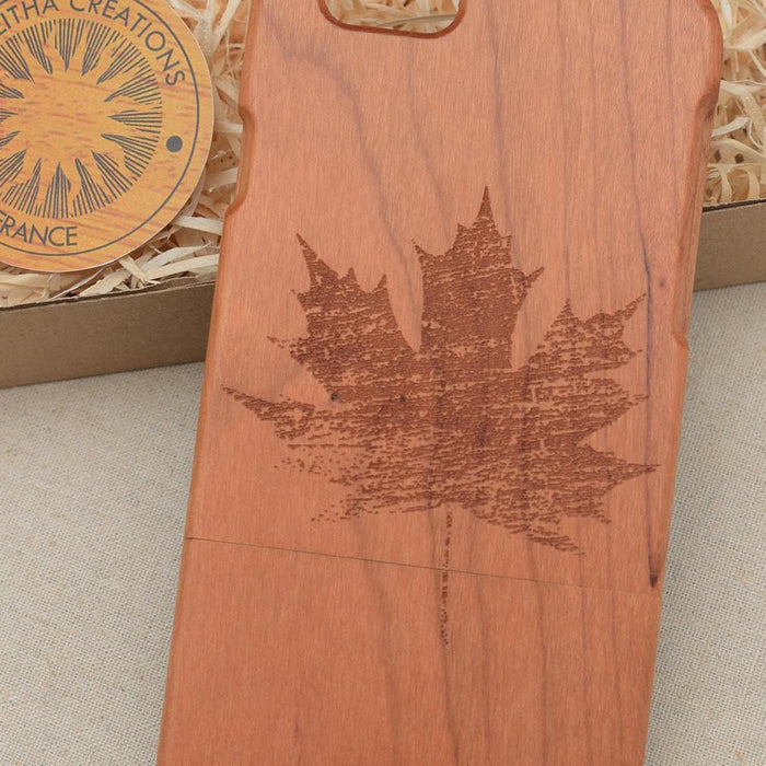 MAPLE Leaf Wood Phone Case Abstract Floral