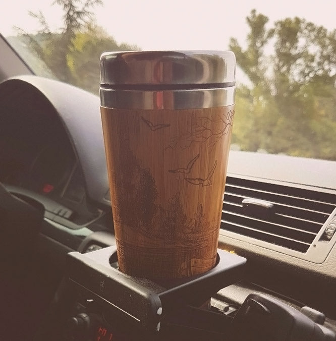 EARLY MORNING Wood Travel Mug Custom Engraved Tumbler
