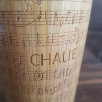 NOTES Music Wood Travel Mug Custom Engraved Tumbler