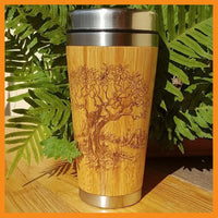 OLIVE TREE Wood Travel Mug Custom Engraved Tumbler Olivier