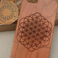 OPEN FLOWER OF LIFE Sacred Geometry Wood Phone Case