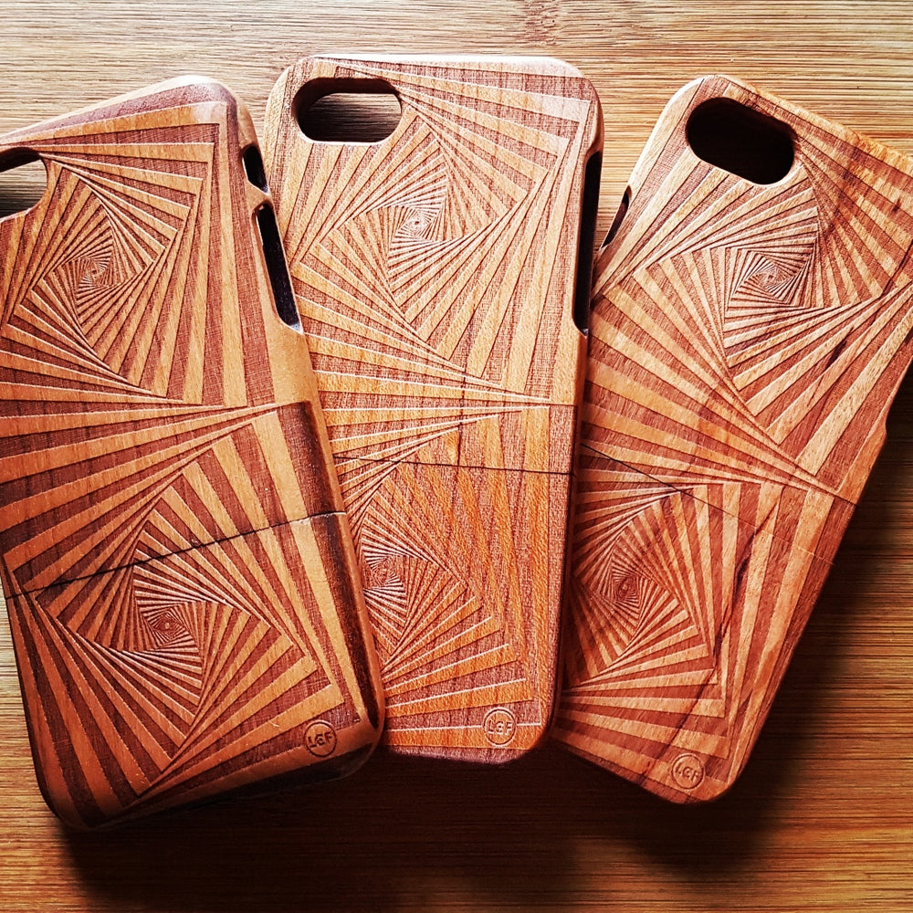 TWO SQUARES Geometric Wood Phone Case
