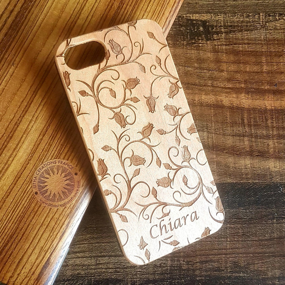 ROSE BUDS Wood Phone Case Abstract Floral