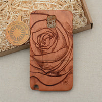 ROSE Wood Phone Case Abstract Floral