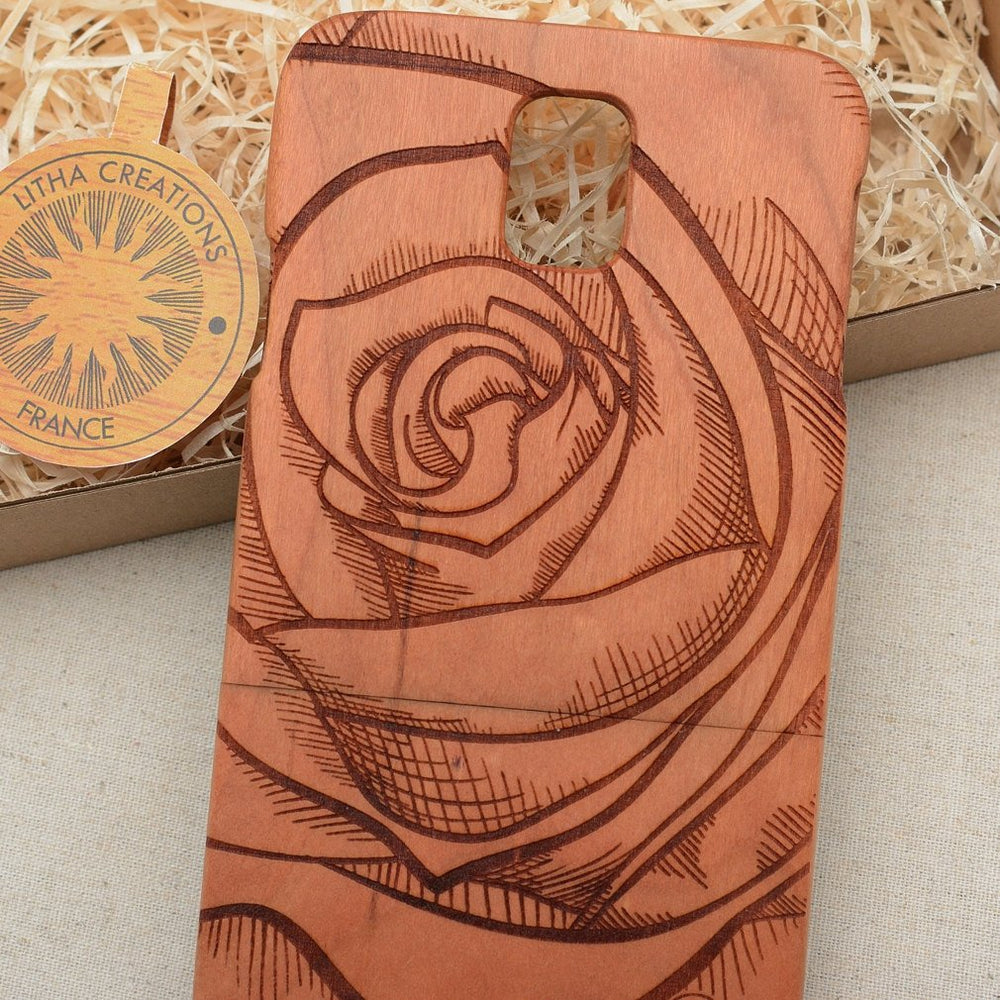 ROSE Wood Phone Case Abstract Floral