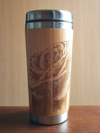 BELLE ROSE Wood Travel Mug Custom Engraved Tumbler