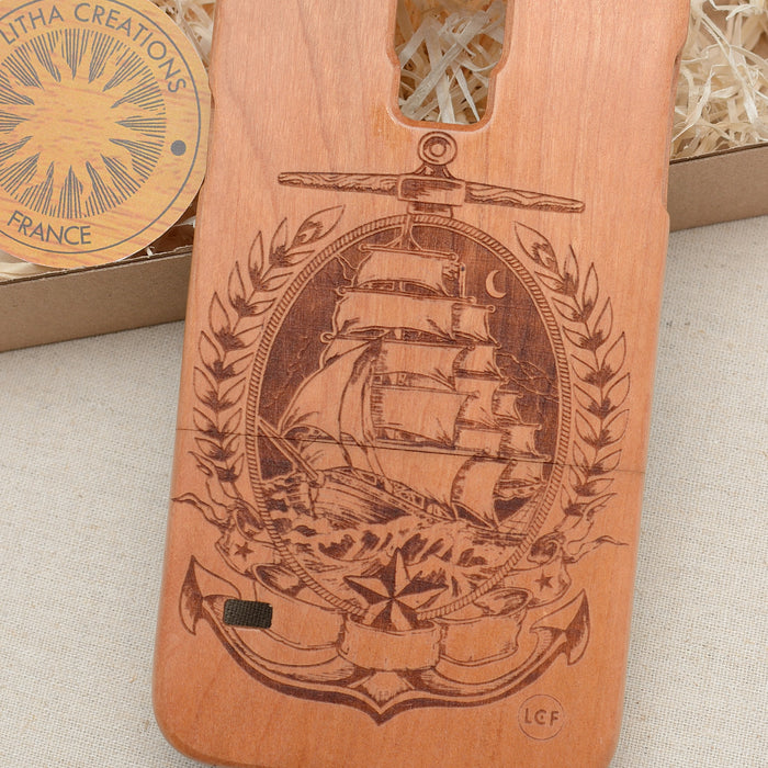 SAILING IN THE MOONLIGHT Wood Phone Case Nautical