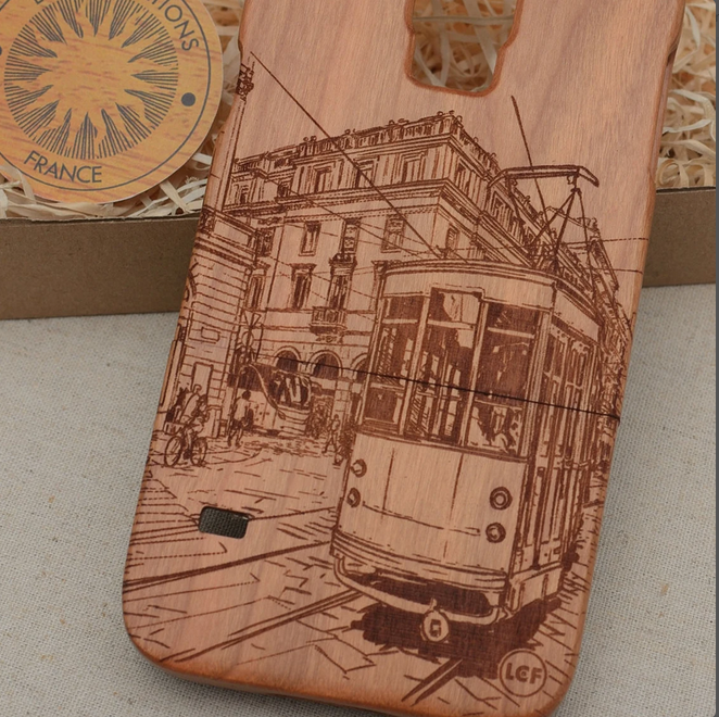SAN FRANCISCO TRAM Cityscape Wood Phone Case