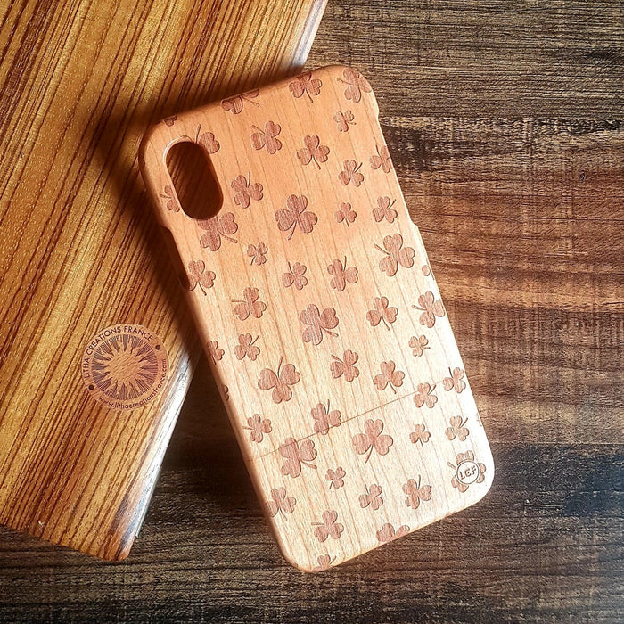 SHAMROCK Wood Phone Case Abstract Floral