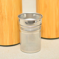 Big bamboo thermos strainer in close up