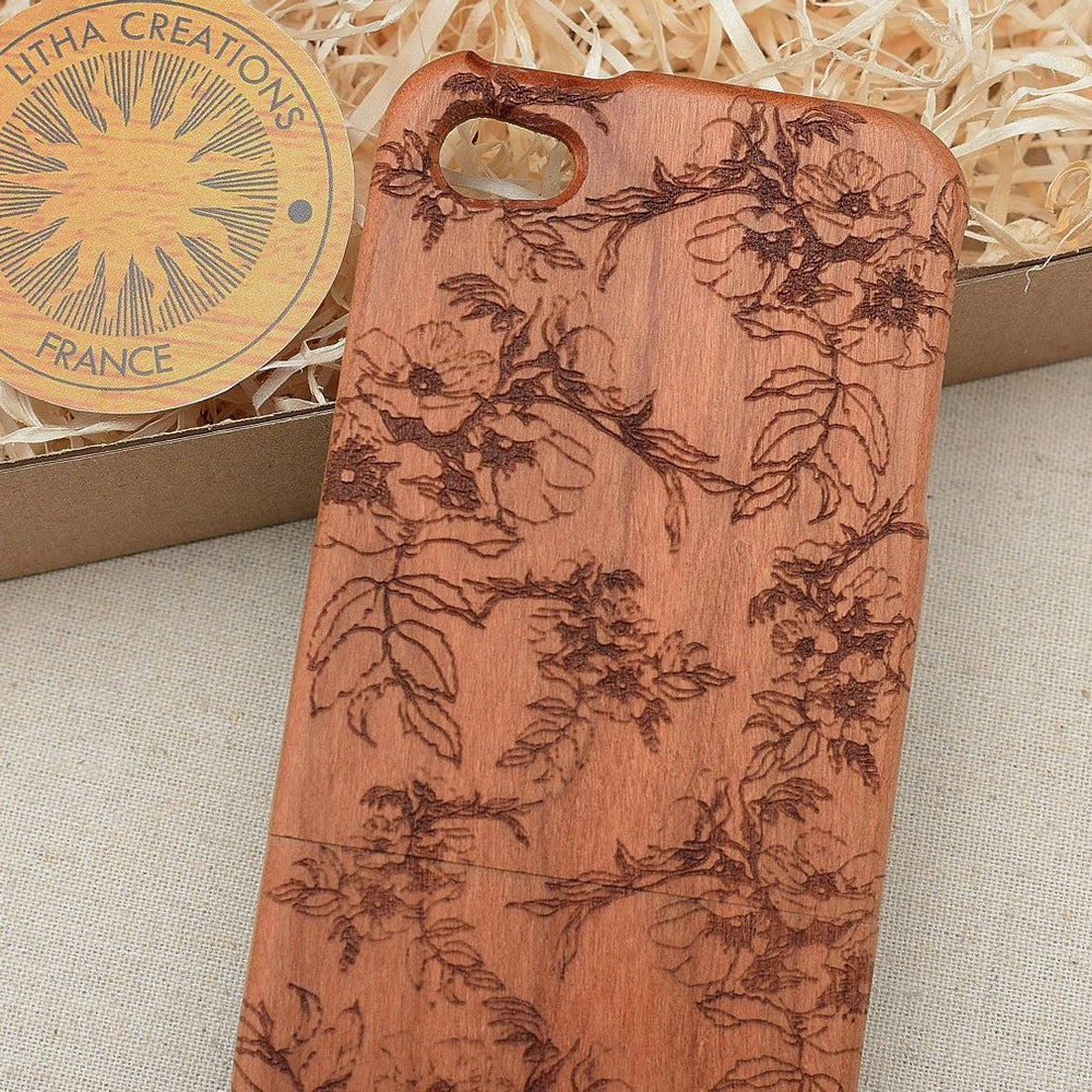 SPRING BLOSSOM Wood Phone Case Abstract Floral