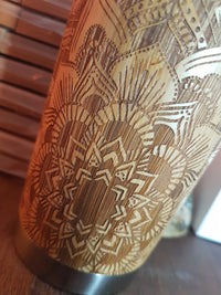 STAR MANDALA Wood Travel Mug Custom Engraved Tumbler