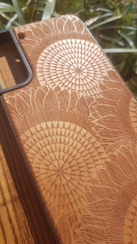 SUNFLOWERS FIELD Wood Phone Case Abstract Floral