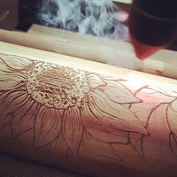 SUNFLOWER Wood Travel Mug Custom Engraved Tumbler Floral