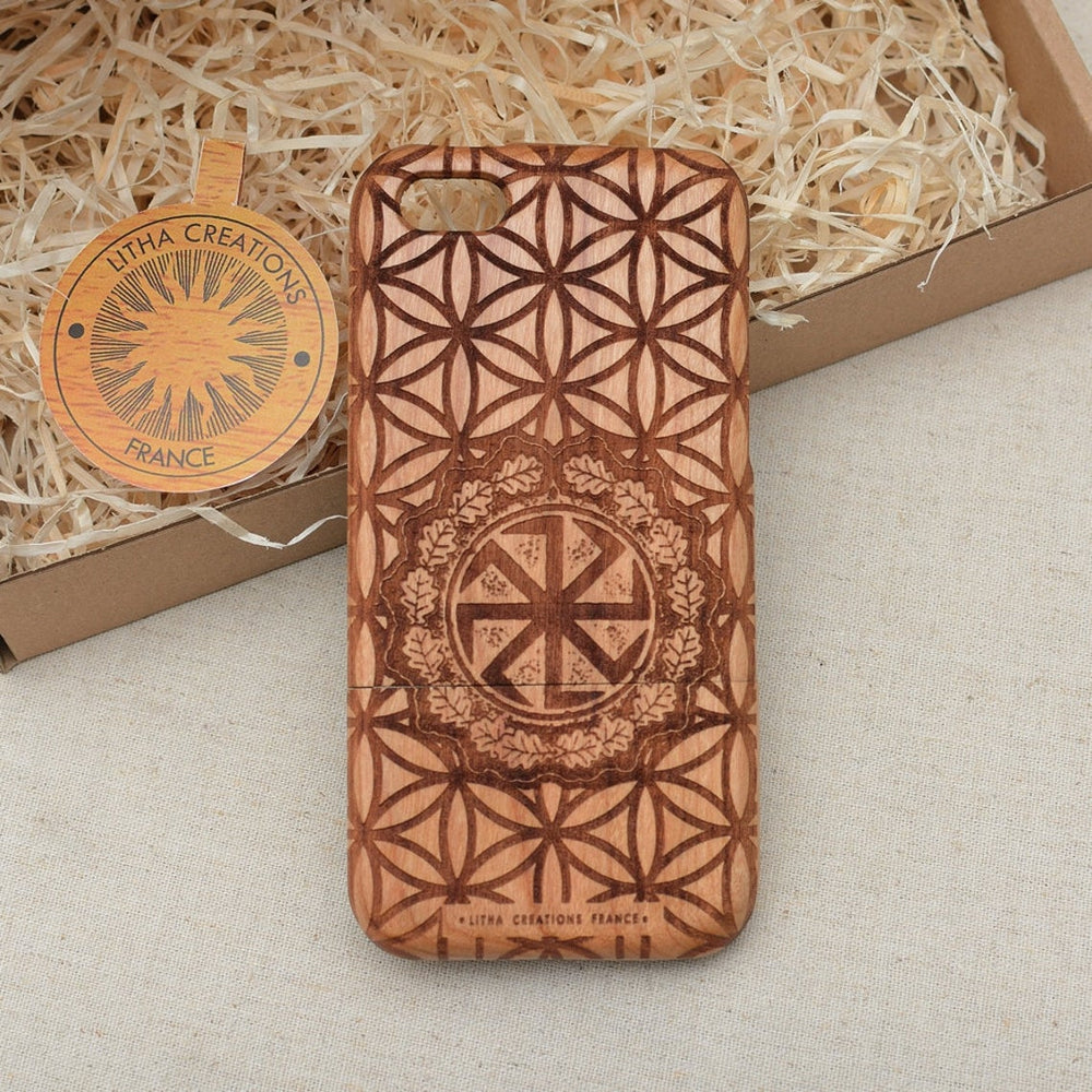 SUN WHEEL Ethnic Folk Wood Phone Case