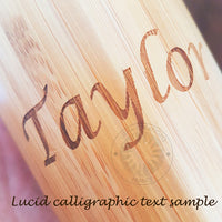 Customized TEXT Engravings on Wood Thermos Water Bottle