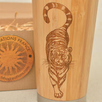 TIGER Custom Engraved Wood Travel Mug Tumbler