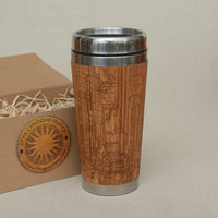 TIMES SQUARE Wood Travel Mug Custom Engraved Tumbler NY