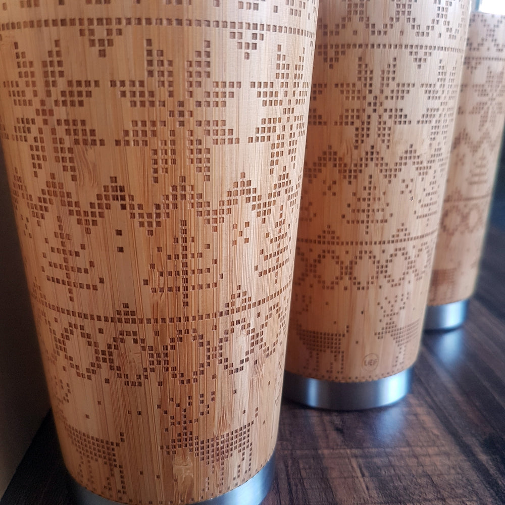 Bamboo Travel Mug NORDIC  Christmas Custom Engraved Wooden Tumbler