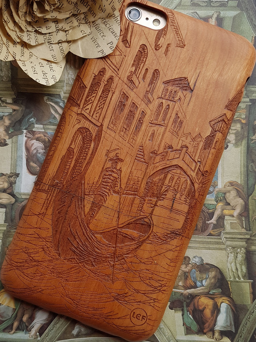GONDOLIER Cityscape Venice Wood Phone Case