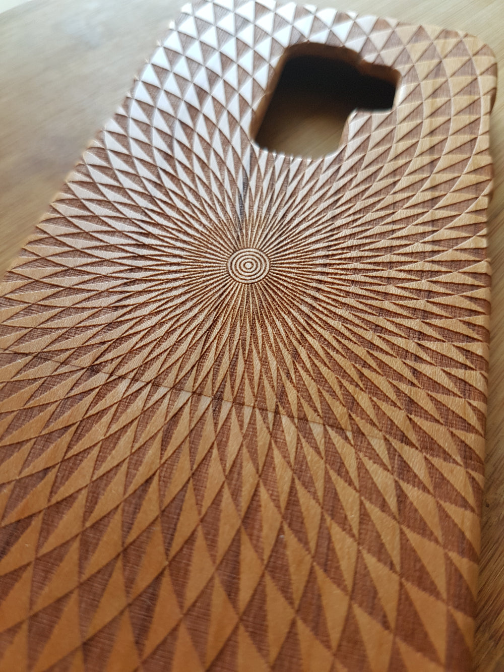 WORMHOLE Sacred Geometric Wood Phone Case